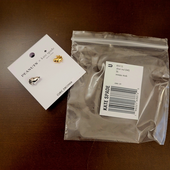 kate spade Silver Snoopy & Gold Woodstock Stud Earrings - Picture 3 of 3